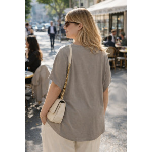 Футболка женская F8003 "Crystal Flow Luxe" хлопок стрейч (р-ры: 58-68) серый