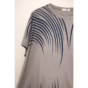 Футболка женская F8003 "Crystal Flow Luxe" хлопок стрейч (р-ры: 58-68) серый