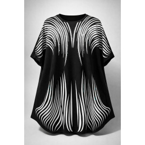 Футболка женская F8003 "Crystal Flow Luxe" хлопок стрейч (р-ры: 58-68) черный