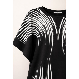 Футболка женская F8003 "Crystal Flow Luxe" хлопок стрейч (р-ры: 58-68) черный