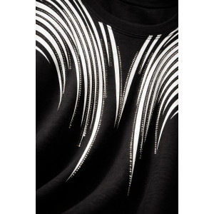 Футболка женская F8003 "Crystal Flow Luxe" хлопок стрейч (р-ры: 58-68) черный