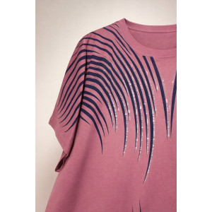 Футболка женская F8003 "Crystal Flow Luxe" хлопок стрейч (р-ры: 58-68) брусничный