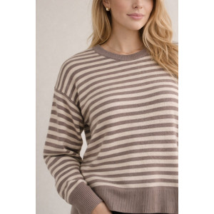 Джемпер женский №0611 эко-кашемир (р-ры: 42-50) серый-молочный