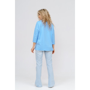 Лонгслив женский "Стиль" кулирка с лайкрой (р-ры: 46-64) голубой