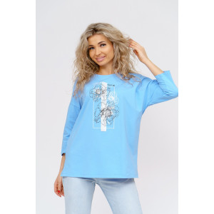 Лонгслив женский "Стиль" кулирка с лайкрой (р-ры: 46-64) голубой
