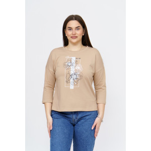 Лонгслив женский "Стиль" кулирка с лайкрой (р-ры: 46-64) бежевый
