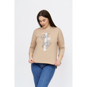 Лонгслив женский "Стиль" кулирка с лайкрой (р-ры: 46-64) бежевый