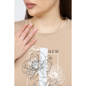 Лонгслив женский "Стиль" кулирка с лайкрой (р-ры: 46-64) бежевый