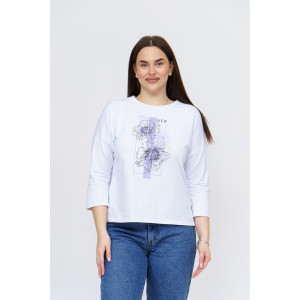 Лонгслив женский "Стиль" кулирка с лайкрой (р-ры: 46-64) белый