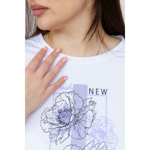 Лонгслив женский "Стиль" кулирка с лайкрой (р-ры: 46-64) белый