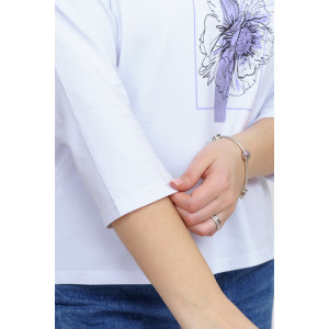 Лонгслив женский "Стиль" кулирка с лайкрой (р-ры: 46-64) белый