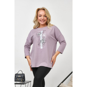 Лонгслив женский "Стиль" кулирка с лайкрой (р-ры: 46-64) светло-лиловый