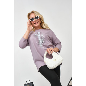 Лонгслив женский "Стиль" кулирка с лайкрой (р-ры: 46-64) светло-лиловый