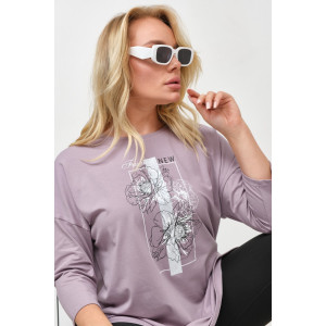 Лонгслив женский "Стиль" кулирка с лайкрой (р-ры: 46-64) светло-лиловый