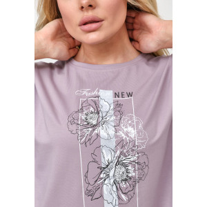 Лонгслив женский "Стиль" кулирка с лайкрой (р-ры: 46-64) светло-лиловый