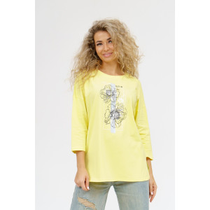 Лонгслив женский "Стиль" кулирка с лайкрой (р-ры: 46-64) лимон