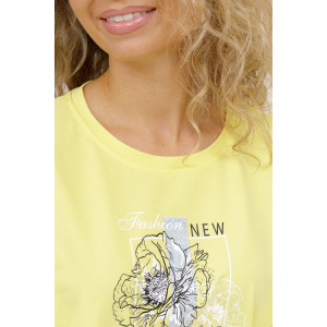 Лонгслив женский "Стиль" кулирка с лайкрой (р-ры: 46-64) лимон