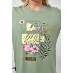 Лонгслив женский "Элис" кулирка с лайкрой (р-ры: 46-64) фисташка