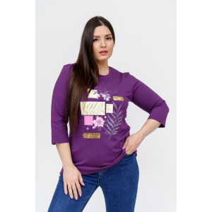 Лонгслив женский "Элис" кулирка с лайкрой (р-ры: 46-64) слива