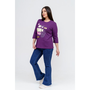 Лонгслив женский "Элис" кулирка с лайкрой (р-ры: 46-64) слива