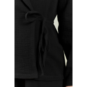 Блузка женская "Асель-1" фактурное полотно (р-ры: 44-54) черный