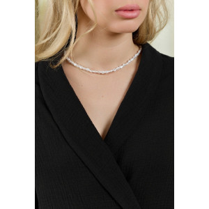 Блузка женская "Асель-1" фактурное полотно (р-ры: 44-54) черный