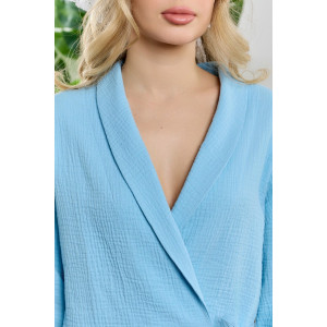 Блузка женская "Асель-1" фактурное полотно (р-ры: 44-54) аква