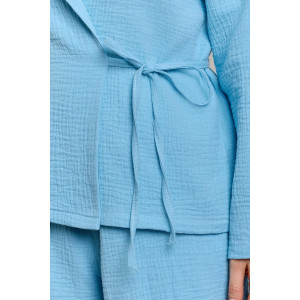 Блузка женская "Асель-1" фактурное полотно (р-ры: 44-54) аква