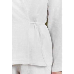 Блузка женская "Асель-1" фактурное полотно (р-ры: 44-54) белый
