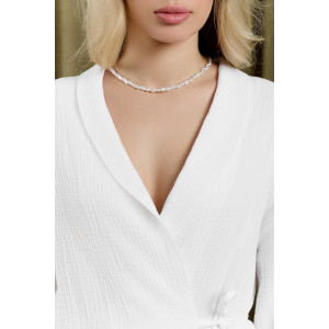 Блузка женская "Асель-1" фактурное полотно (р-ры: 44-54) белый