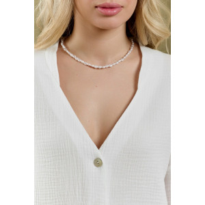 Блузка женская "Асель-2" фактурное полотно (р-ры: 44-54) белый