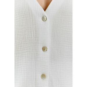 Блузка женская "Асель-2" фактурное полотно (р-ры: 44-54) белый