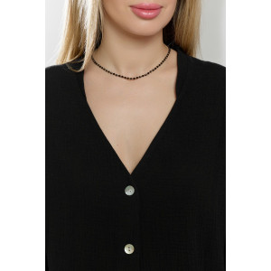 Блузка женская "Асель-2" фактурное полотно (р-ры: 44-54) черный