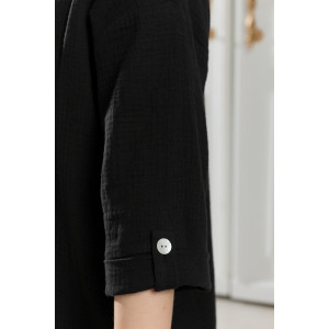 Блузка женская "Асель-2" фактурное полотно (р-ры: 44-54) черный