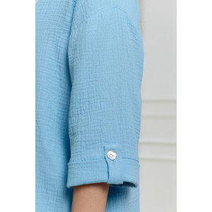 Блузка женская "Асель-2" фактурное полотно (р-ры: 44-54) аква