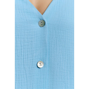 Блузка женская "Асель-2" фактурное полотно (р-ры: 44-54) аква