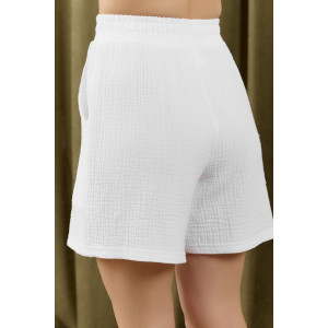 Шорты женские "Асель-4" фактурное полотно (р-ры: 44-54) белый
