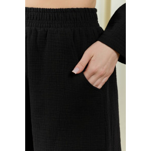 Шорты женские "Асель-4" фактурное полотно (р-ры: 44-54) черный