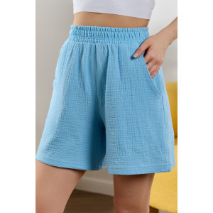 Шорты женские "Асель-4" фактурное полотно (р-ры: 44-54) аква