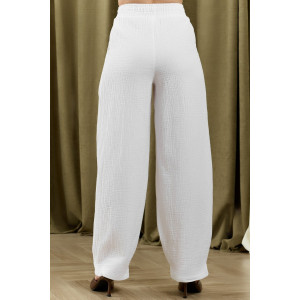 Брюки женские "Асель-3" фактурное полотно (р-ры: 44-54) белый