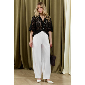 Брюки женские "Асель-3" фактурное полотно (р-ры: 44-54) белый