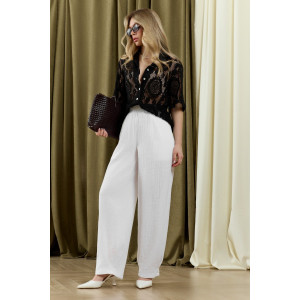 Брюки женские "Асель-3" фактурное полотно (р-ры: 44-54) белый