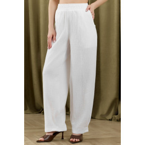Брюки женские "Асель-3" фактурное полотно (р-ры: 44-54) белый