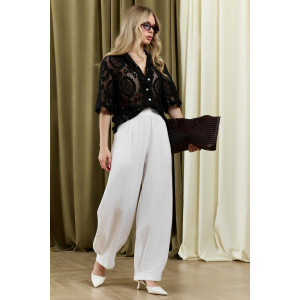 Брюки женские "Асель-3" фактурное полотно (р-ры: 44-54) белый