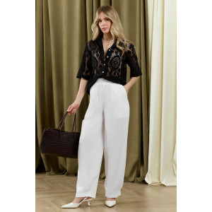 Брюки женские "Асель-3" фактурное полотно (р-ры: 44-54) белый