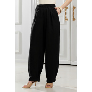 Брюки женские "Асель-3" фактурное полотно (р-ры: 44-54) черный