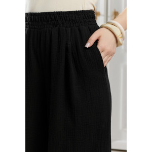 Брюки женские "Асель-3" фактурное полотно (р-ры: 44-54) черный