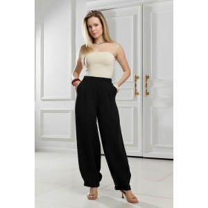 Брюки женские "Асель-3" фактурное полотно (р-ры: 44-54) черный