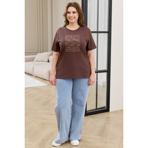 Футболка женская "Соло-2" кулирка с лайкрой (р-ры: 48-64) коричневый