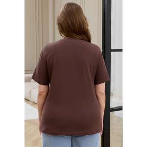 Футболка женская "Соло-2" кулирка с лайкрой (р-ры: 48-64) коричневый